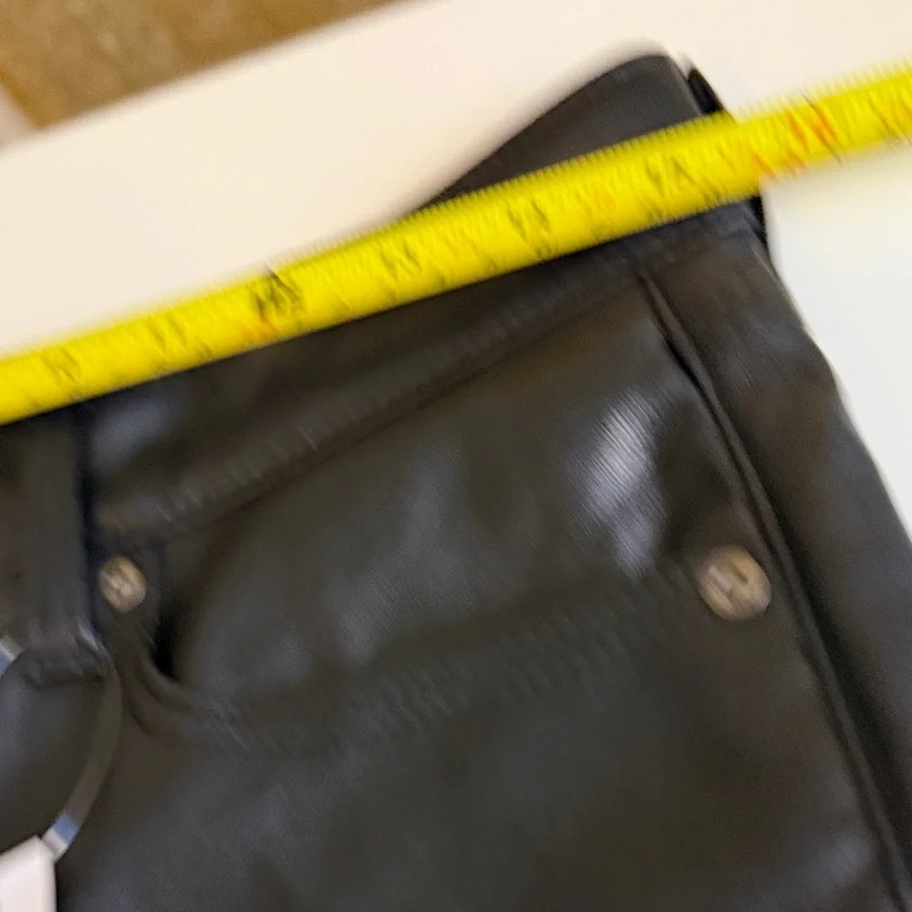 GAP Women's Cheeky Straight Leg High Rise in Black Faux Leather - Picture 5 of 10